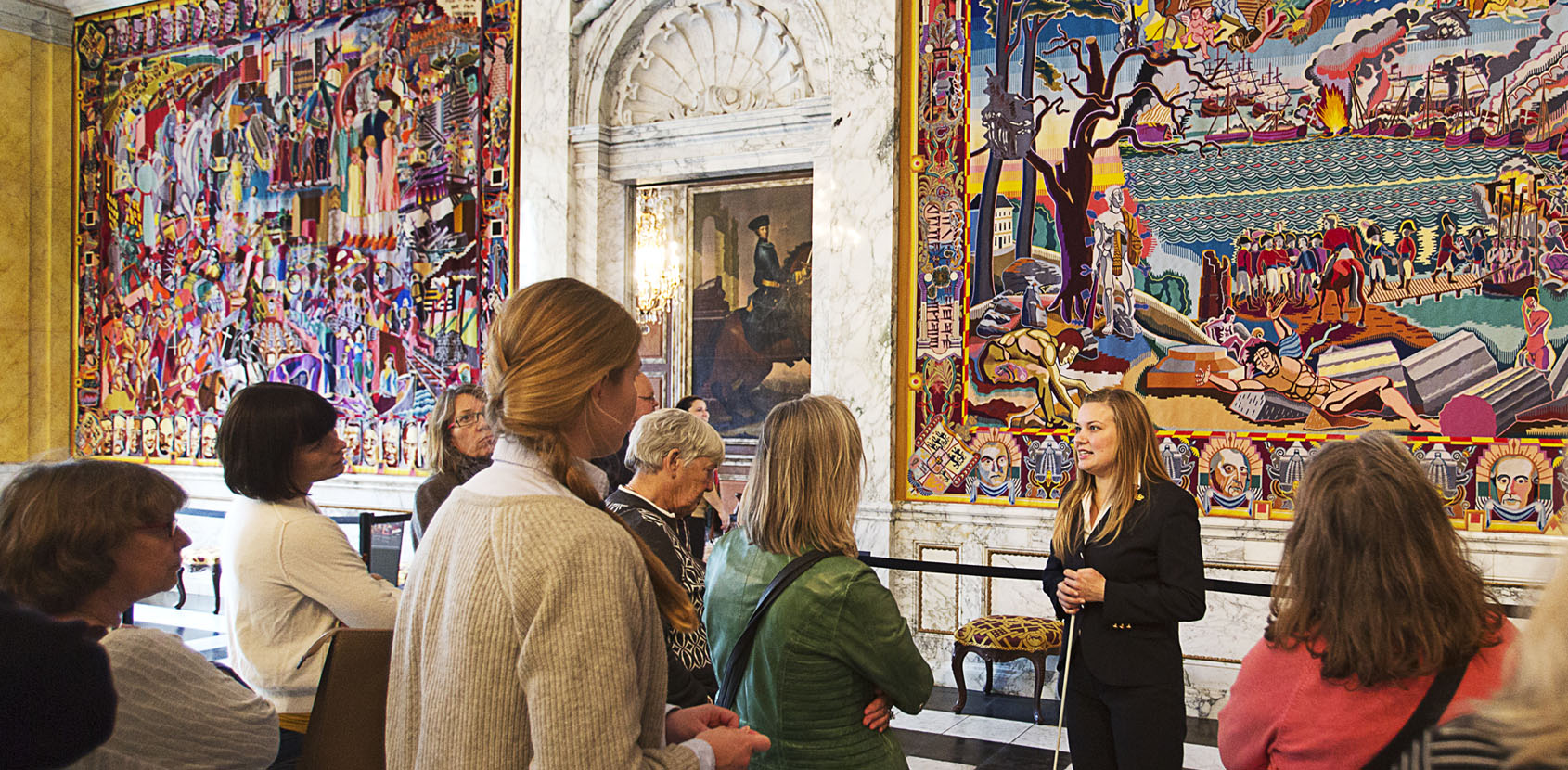 Daglige omvisninger på Christiansborg Slot Omvisning i Riddersalen. Foto: Thorkild Jensen